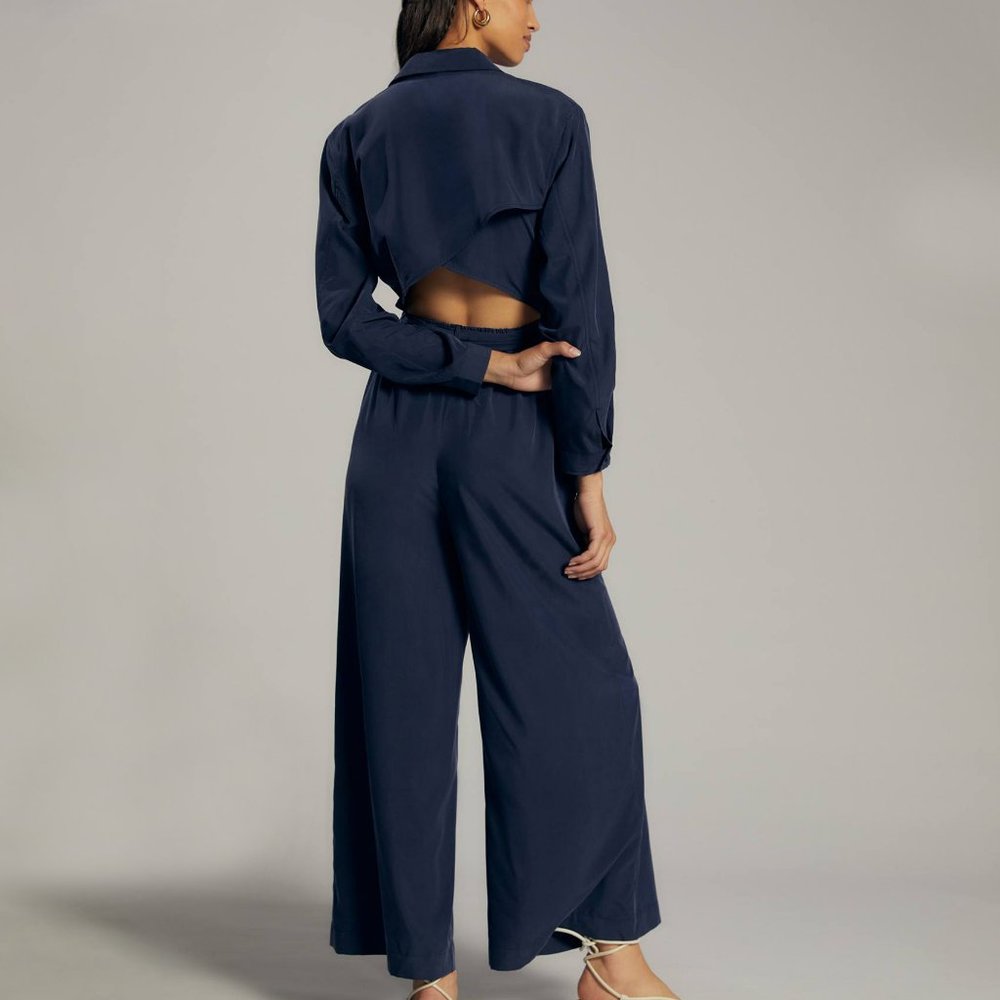 HTF Anthropologie Cut-Out Wide-Leg Jumpsuit - Picture 2 of 6